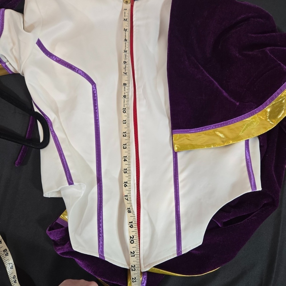 Cos Monde Cosplay Emperor Jacket Women's Large Purple Velvet Sash Epaulets - Picture 12 of 16